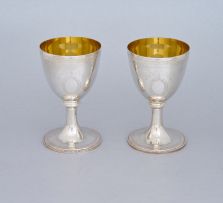 A pair of Elizabeth II silver goblets, C J Vander Ltd, Sheffield, 1995