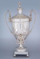 A Victorian silver-plate tea urn
