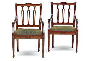A pair of Cape Neo-Classical stinkwood armchairs, early 19th century