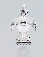 A Cape silver two-handled sugar bowl and cover, unknown maker HNS, late 18th century