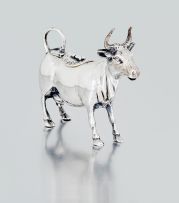 A sterling silver cow creamer, maker's mark worn, 20th century