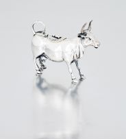 A sterling silver cow creamer, maker's mark worn, 20th century