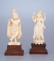 An Indian ivory figure of the goddess Lakshmi, first half 20th century