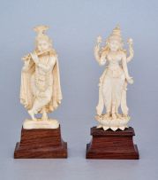 An Indian ivory figure of the goddess Lakshmi, first half 20th century