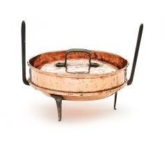 A Cape copper and iron tart pan, TH & BT Lawton, 1863-1891