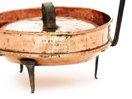 A Cape copper and iron tart pan, TH & BT Lawton, 1863-1891