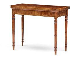 A George IV mahogany and crossbanded card table