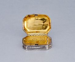A silver and agate-mounted spice box, apparently unmarked, late 17th century
