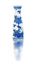 A Chinese blue and white wall vase, Transitional Period, 17th century