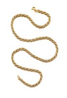 Italian 18ct yellow and white gold rope-twist chain