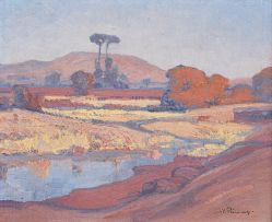Jacob Hendrik Pierneef; Landscape with Riverbed