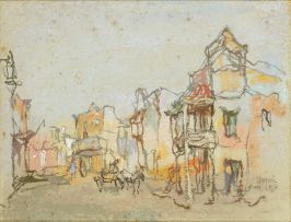 Gregoire Boonzaier; Street in Yellows and Greys, District Six, Cape Town