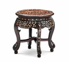 A Chinese zitan and mother-of-pearl inlaid table, 19th century