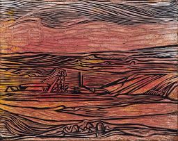 Cecil Skotnes; Mine Shaft, original woodblock