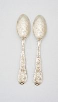 Six American 'Indian Chrysanthemum' pattern sterling silver tablespoons, Tiffany & Co, designed by Charles Grosjean, patented 12 September 1880