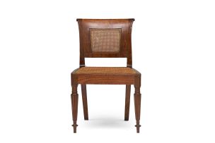 A Colonial teak and caned side chair, 19th century
