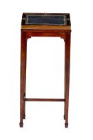 A mahogany and brass-mounted travelling desk-on-stand, 19th century and later
