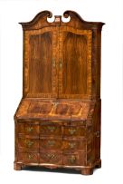 A German rosewood and walnut parquetry bureau-cabinet, 18th century
