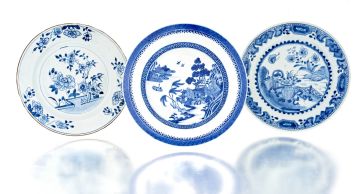 A Chinese blue and white soup bowl, Qing Dynasty, Qianlong (1735-1796)