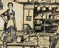 Florence Zerffi and Strat Caldecott; The Kitchen; and The Tennis Match