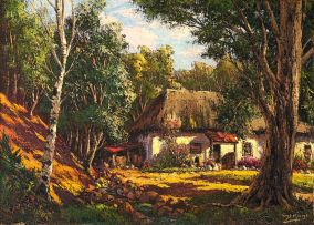 Tinus de Jongh; Cottage in the Woods
