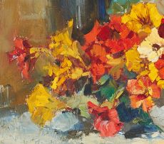 Dino Paravano; Still Life with Nasturtiums