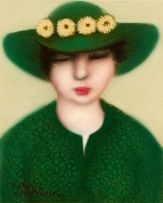 Pieter van der Westhuizen; Portrait of a Woman with Green Hat