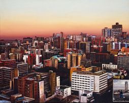 Hermann Niebuhr; Johannesburg Skyline, diptych