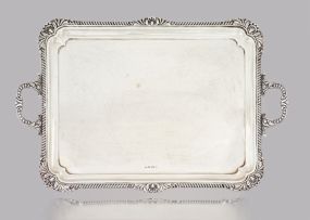 A George V silver two-handled tray, Alexander Clark & Co Ltd, Birmingham, 1918