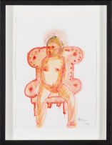 Robert Hodgins; Nude on Arm Chair
