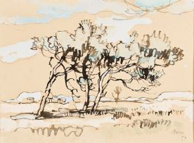 Gregoire Boonzaier; Three Wind Swept Trees, Kennilworth, Cape