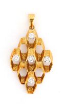 Diamond and gold pendant
