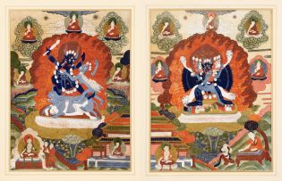 Two Tibetan thangkas, 19th century