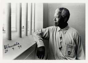 Jürgen Schadeberg; Mandela in His Cell, Robben Island