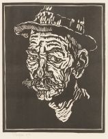 Gregoire Boonzaier; Portrait of a Man Wearing a Hat