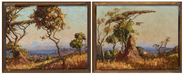 Willem Hermanus Coetzer; Bushveld Scenes, a pair