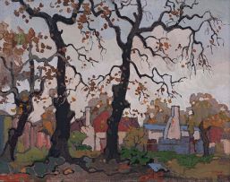 Gregoire Boonzaier; Three Bare Oaks, Autumn, Newlands