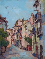 Gregoire Boonzaier; Street Scene with Street Lamp