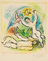 Marc Chagall; In the Land of the gods: Tomorrow My Fair One Shall Have a Dove (Mourlot 538)
