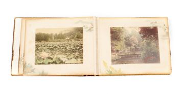 A Japanese lacquer bound photograph album, mid 19th century