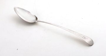 A George III Old English pattern basting spoon, maker's mark worn, London, 1807