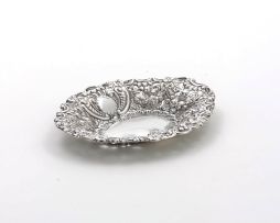 A Victorian pierced silver dish, maker's mark worn, London, 1897