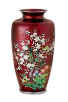 A Japanese ginbari cloisonné enamel vase, 20th century