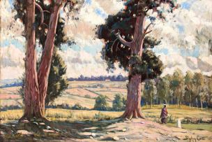 Sydney Carter; Landscape with Gum Trees