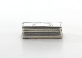 An Austro-Hungarian silver snuff box, maker's mark HP, Prague, 1867-1871, .800 standard