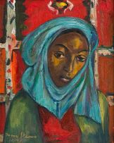 Irma Stern; Woman with Blue Headscarf