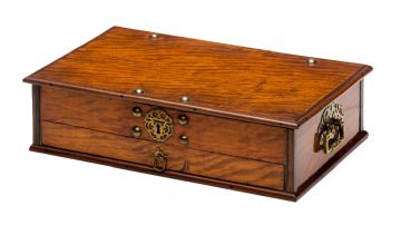 A Colonial satinwood and coromandel brass-mounted deeds box, late 18th/early19th century
