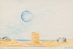 Bodo Von Radowitz; Landscape with Spirals and Moons, a pair