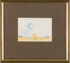 Bodo Von Radowitz; Landscape with Spirals and Moons, a pair