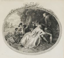 J Rush and Armand Mathely, after Francois Boucher; Fete Champetre
